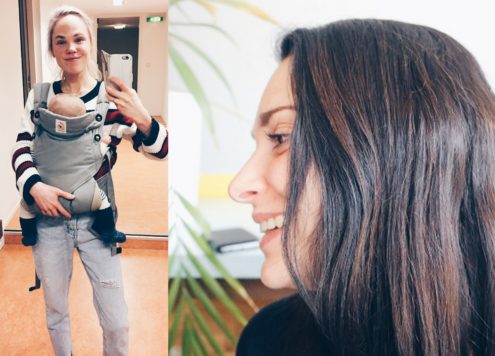 baby in een draagzak