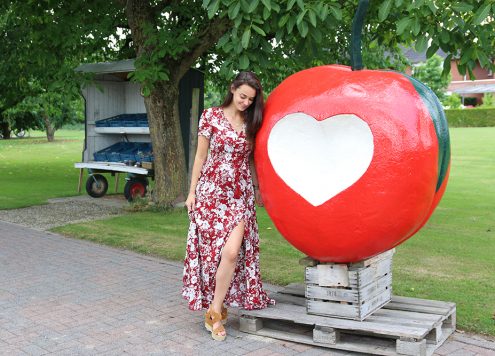 romwe mom dress maxi dress apple appel rood