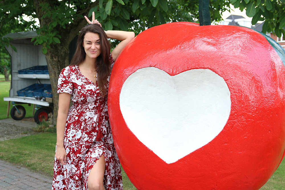 romwe mom dress maxi dress apple appel rood