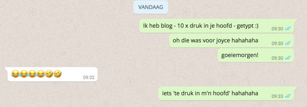 druk in je hoofd