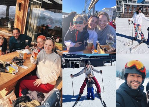 wintersport met peuter